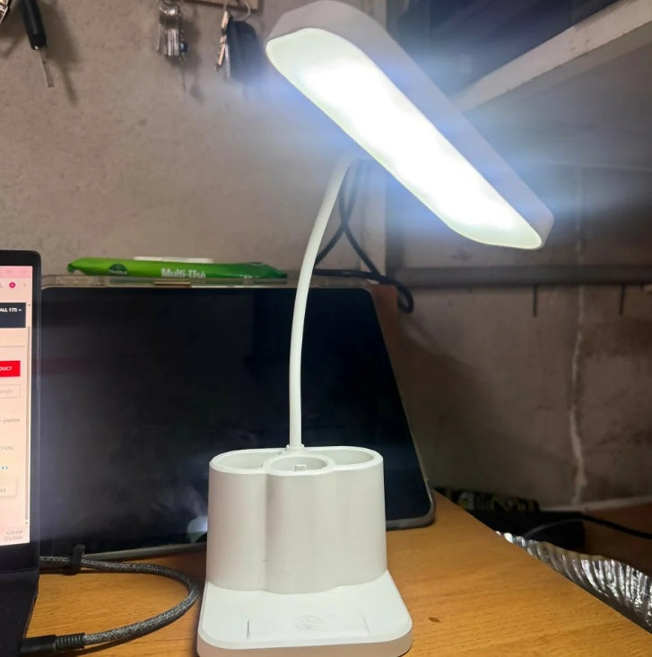 LED Desk Lamp with Pen Holder & Mobile Stand, Touch Control Study Lamp