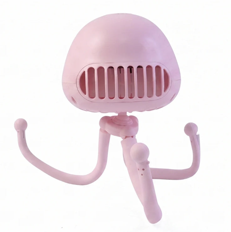 Handheld Mini Fan with LED Star Projector & Flexible Tripod Stand