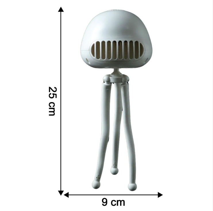 Handheld Mini Fan with LED Star Projector & Flexible Tripod Stand