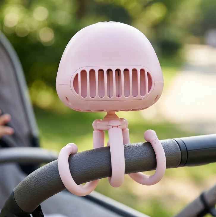 Handheld Mini Fan with LED Star Projector & Flexible Tripod Stand