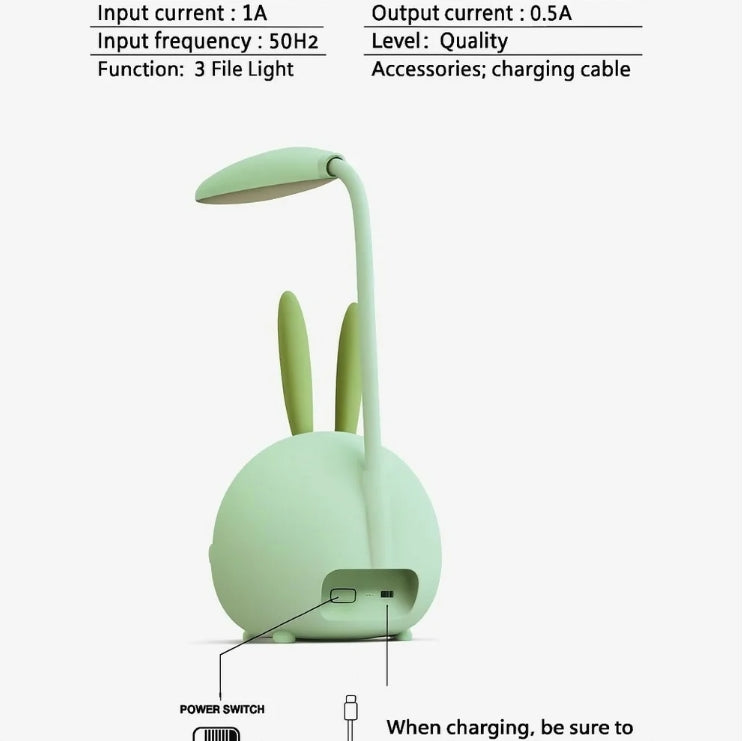 Bunny LED Desk Lamp – Adjustable Neck with USB Charging