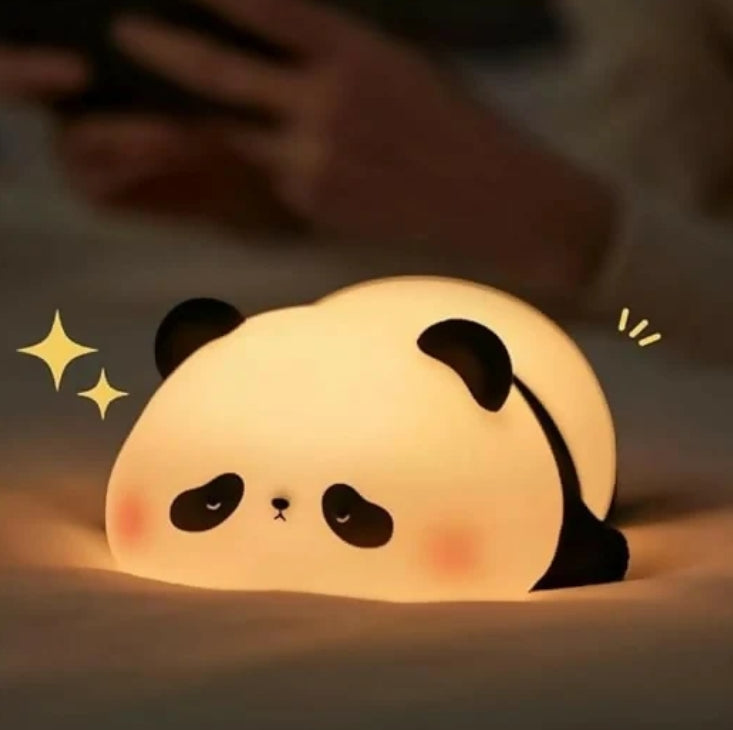 Cute Panda Silicone LED Night Lamp, USB Rechargeable Touch Bedside Light