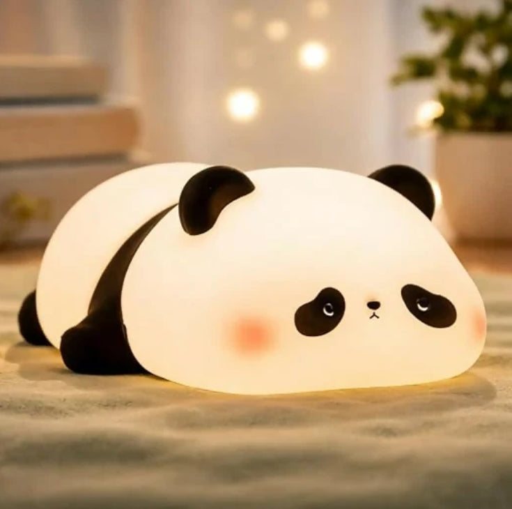 Cute Panda Silicone LED Night Lamp, USB Rechargeable Touch Bedside Light