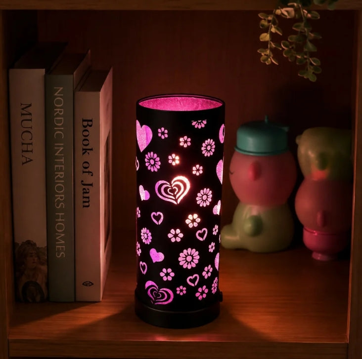 Heart Pattern LED Table Lamp – Romantic Decor with Soft Glow