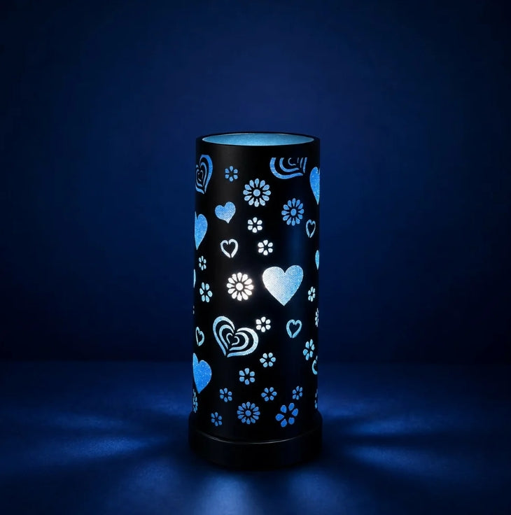 Heart Pattern LED Table Lamp – Romantic Decor with Soft Glow