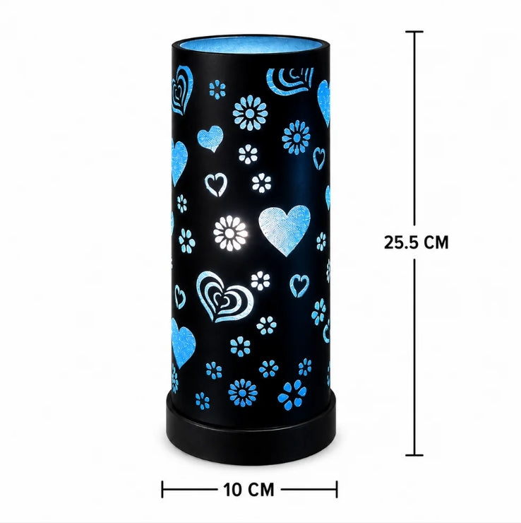 Heart Pattern LED Table Lamp – Romantic Decor with Soft Glow