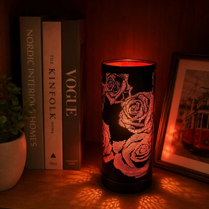 Rose Pattern LED Table Lamp – Elegant Home Décor & Ambient Lighting