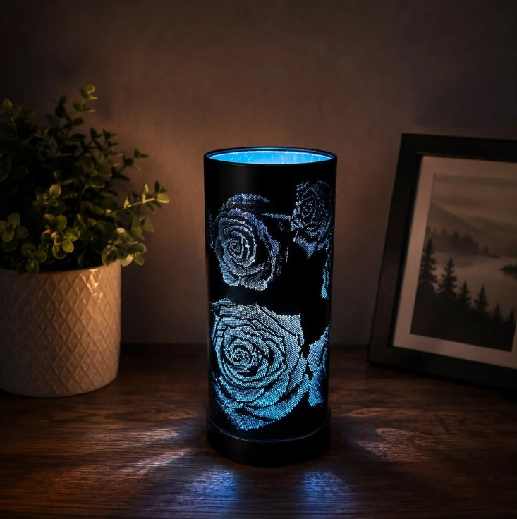 Rose Pattern LED Table Lamp – Elegant Home Décor & Ambient Lighting