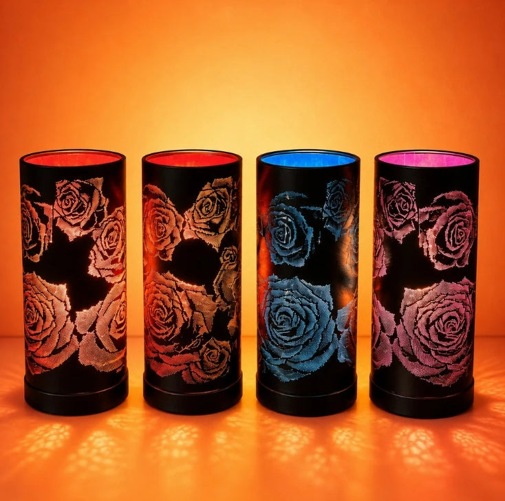 Rose Pattern LED Table Lamp – Elegant Home Décor & Ambient Lighting