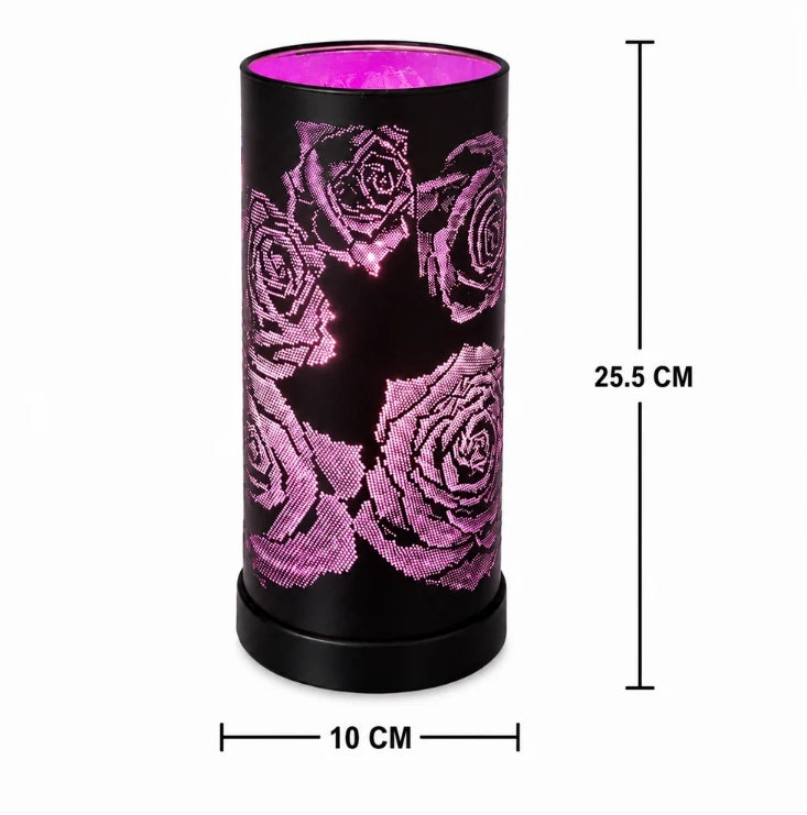 Rose Pattern LED Table Lamp – Elegant Home Décor & Ambient Lighting