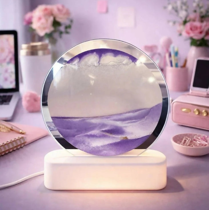 Sand Art Lamp – Unique flowing sand sculpture with calming glow