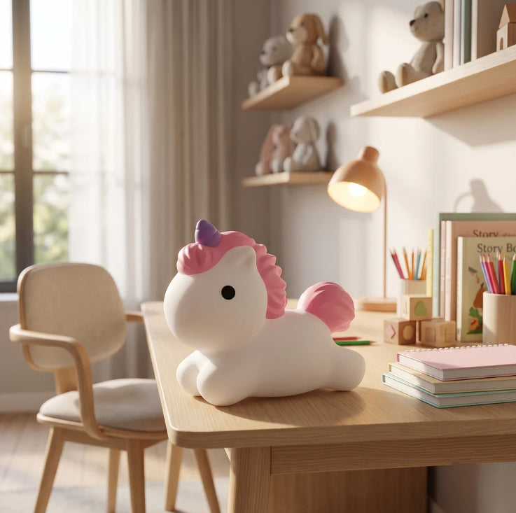Unicorn LED Night Light, Cute Silicone Bedside Lamp for Kids (1 Pc)