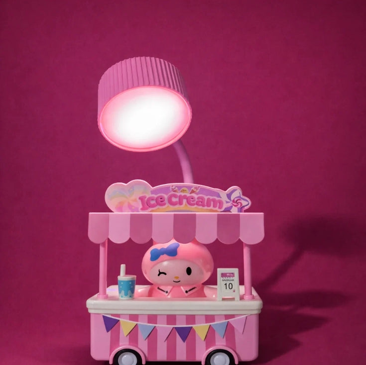 Ice Cream Cart Night Lamp – Adjustable Flexible Neck Kids Desk Light