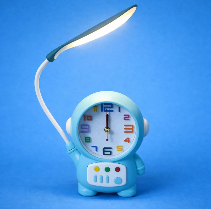 Astronaut Desk Lamp – USB Powered Kids Study Light & Alarm Clock