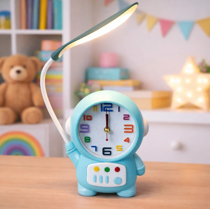 Astronaut Desk Lamp – USB Powered Kids Study Light & Alarm Clock