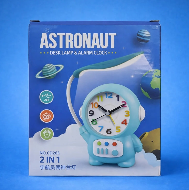 Astronaut Desk Lamp – USB Powered Kids Study Light & Alarm Clock