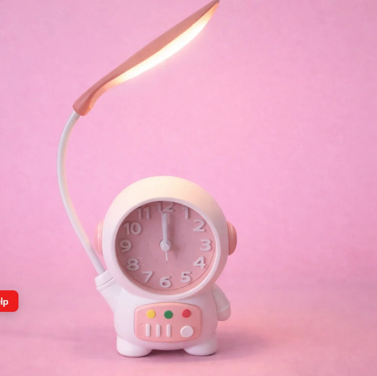 Astronaut Desk Lamp – USB Powered Kids Study Light & Alarm Clock