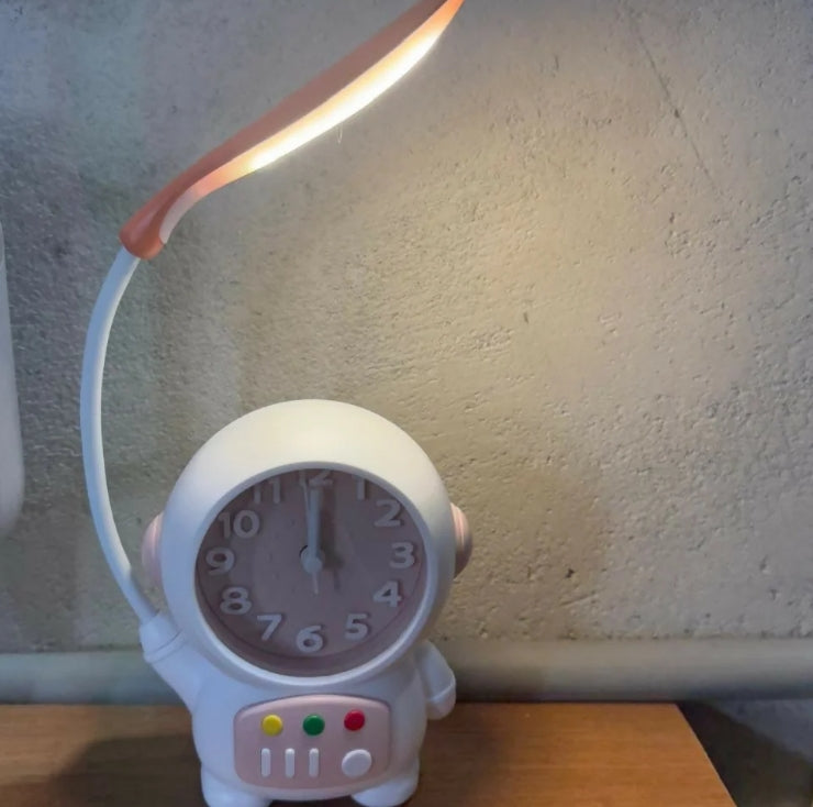 Astronaut Desk Lamp – USB Powered Kids Study Light & Alarm Clock