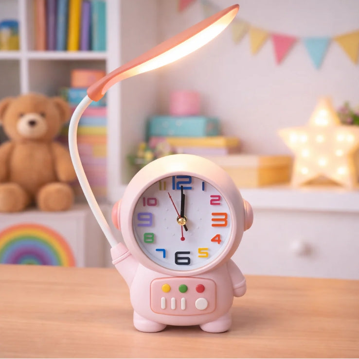 Astronaut Desk Lamp – USB Powered Kids Study Light & Alarm Clock
