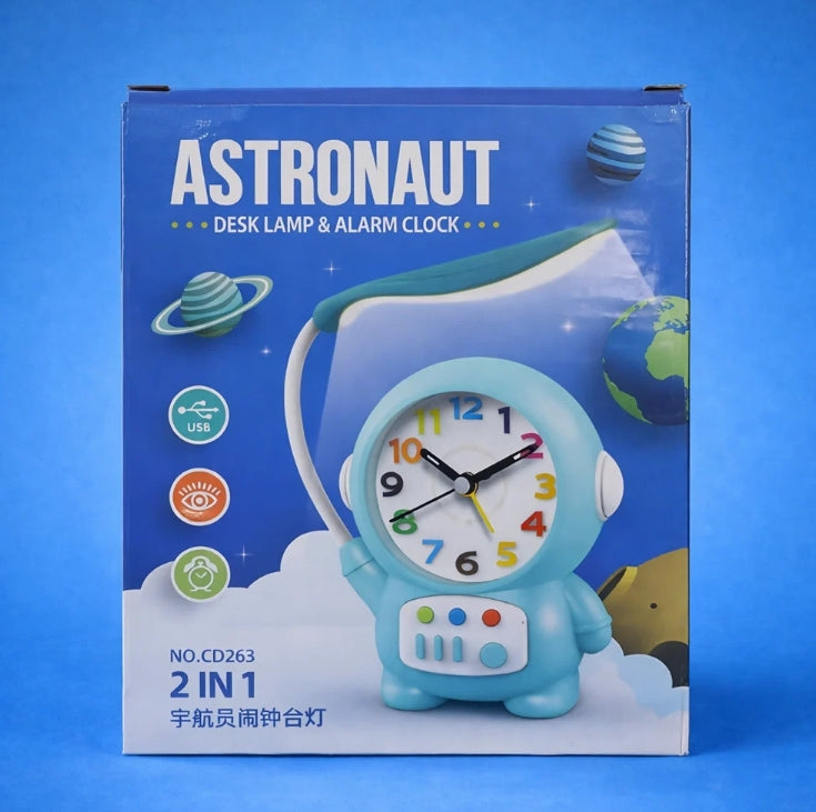 Astronaut Desk Lamp – USB Powered Kids Study Light & Alarm Clock