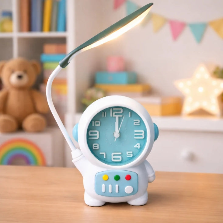 Astronaut Desk Lamp – USB Powered Kids Study Light & Alarm Clock