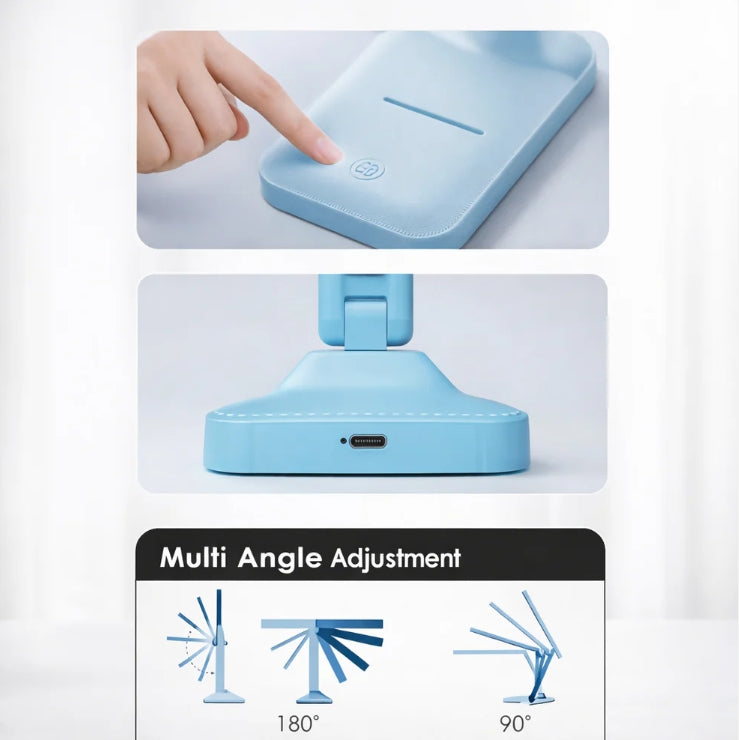 LED Desk Lamp – Rechargeable Foldable Study Table Light with Pen Stand