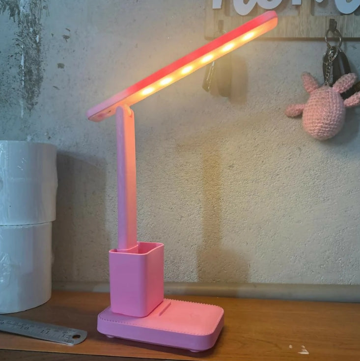 LED Desk Lamp – Rechargeable Foldable Study Table Light with Pen Stand